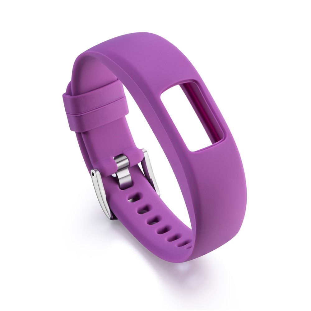 Bracciale a Fascia da Polso Regolabile in Silicone a Silicone Morbido Per Garmin Vivofit 4, Lunghezza: 23 cm - Viola