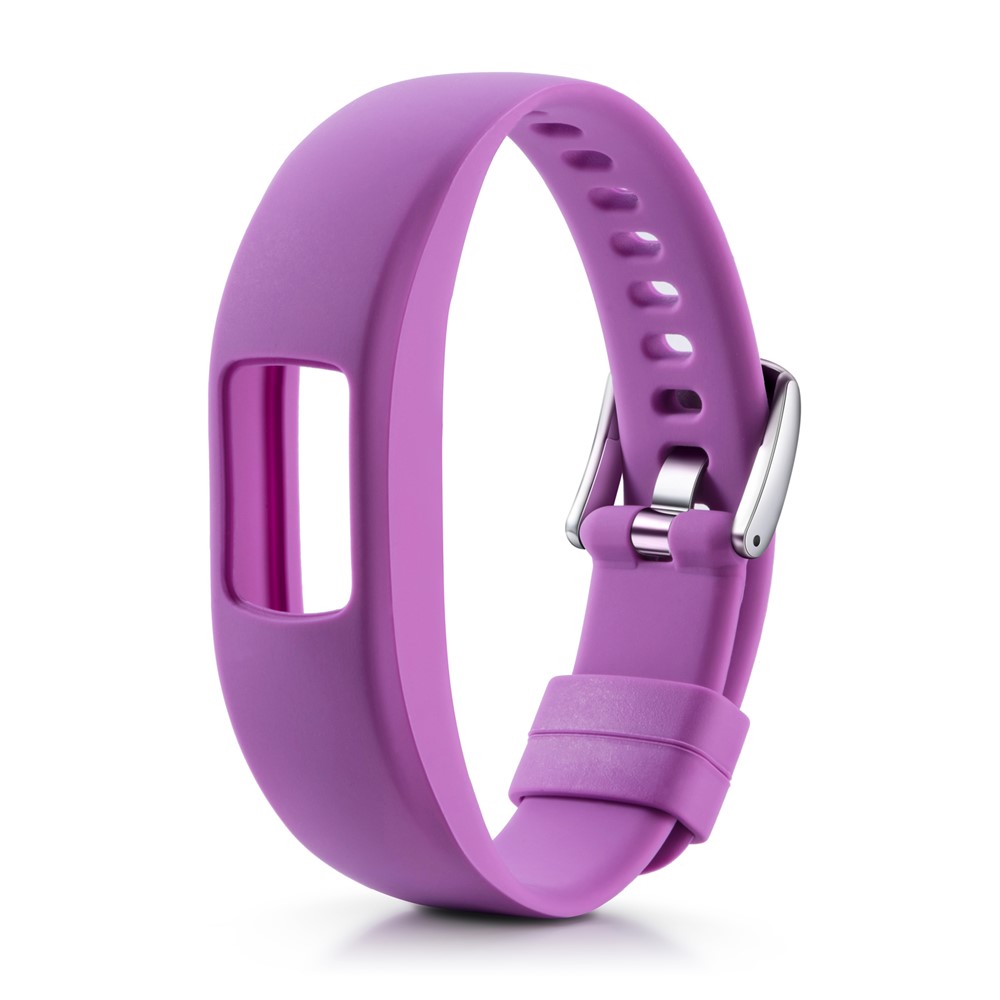 Pulseira de Pulseira Ajustável do Relógio de Silicone Suave Para Garmin Vivofit 4, Comprimento: 23cm - Roxo