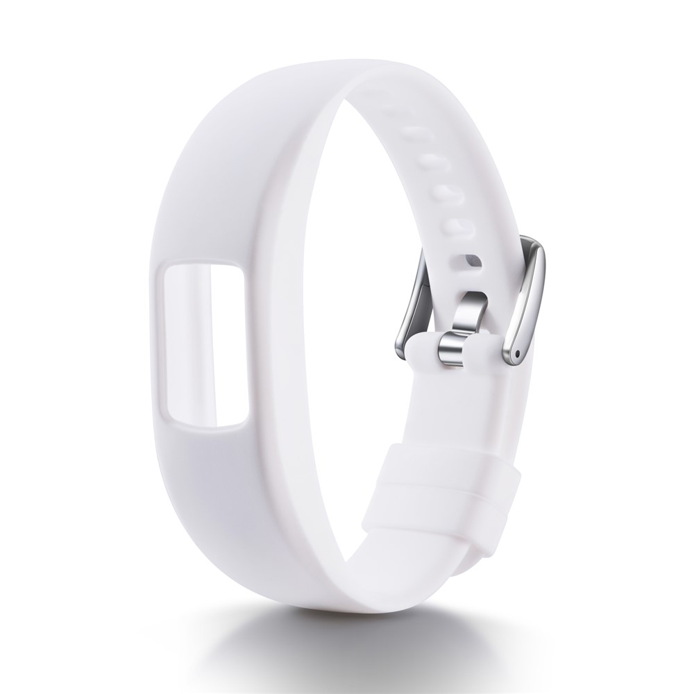Flexible Adjustable Soft Silicone Watch Band for Garmin Vivofit 4 - Size: S / White-2
