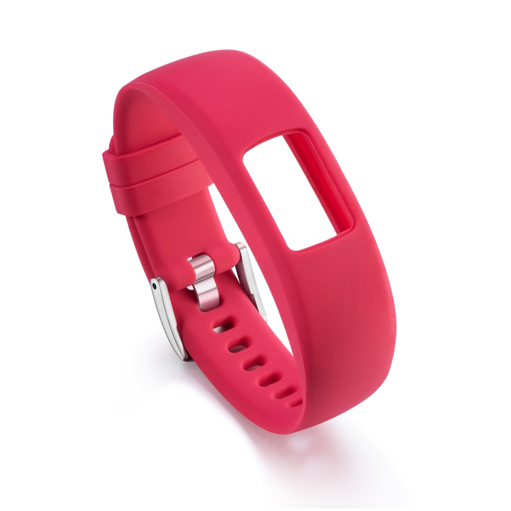 Cinghia di Orologio Sostitutivo Flessibile in Silicone Morbido Regolabile Per Garmin Vivofit 4 - Dimensione: S / Rosso