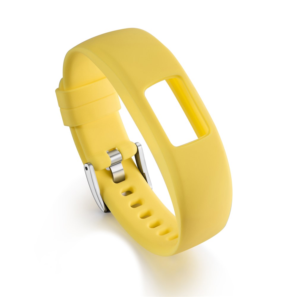 Flexible Adjustable Soft Silicone Wristwatch Band for Garmin Vivofit 4 - Size: S / Yellow-1