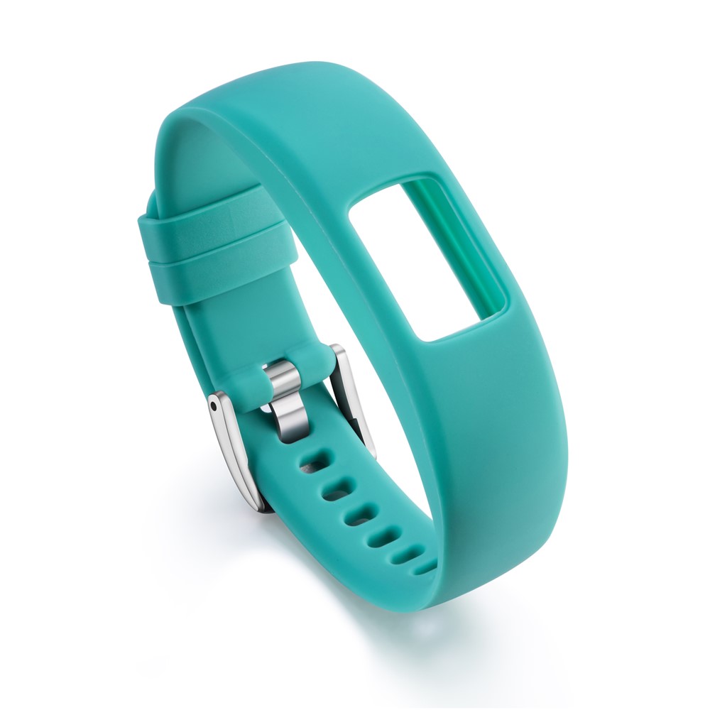 Flexible Adjustable Soft Silicone Replacement Wristwatch Band for Garmin Vivofit 4 - Size: S / Cyan-1