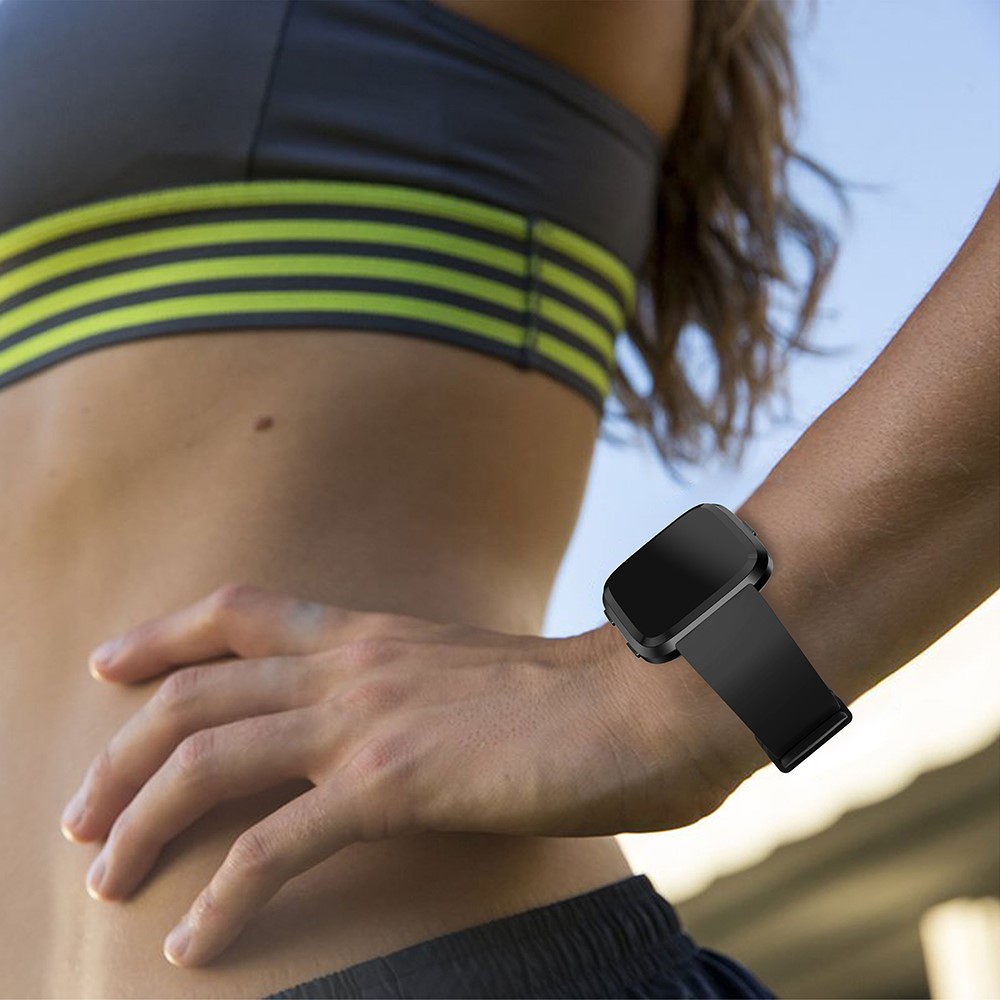 Muñequera De Reloj De Silicona Ajustable, Longitud: 102 + 95 Mm Para La Versión De Fitbit - Negro-5