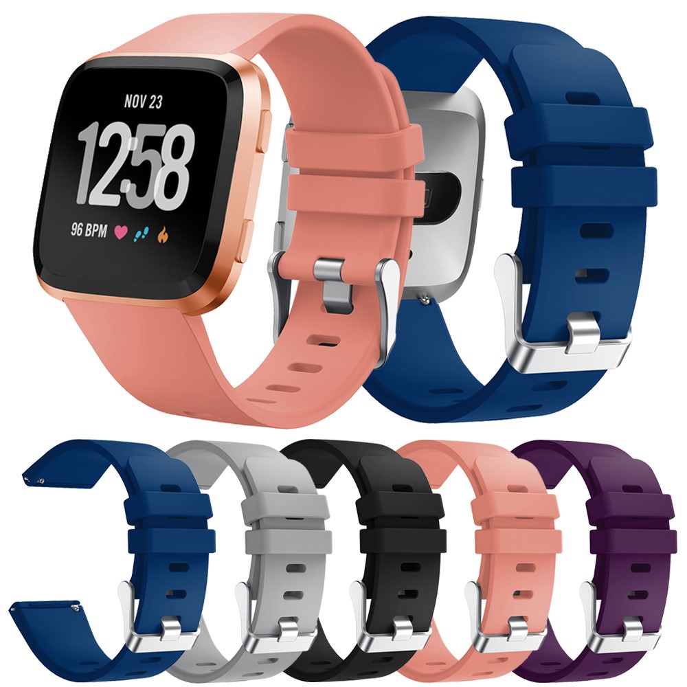 Muñequera De Reloj De Silicona Ajustable, Longitud: 102 + 95 Mm Para La Versión De Fitbit - Negro-6