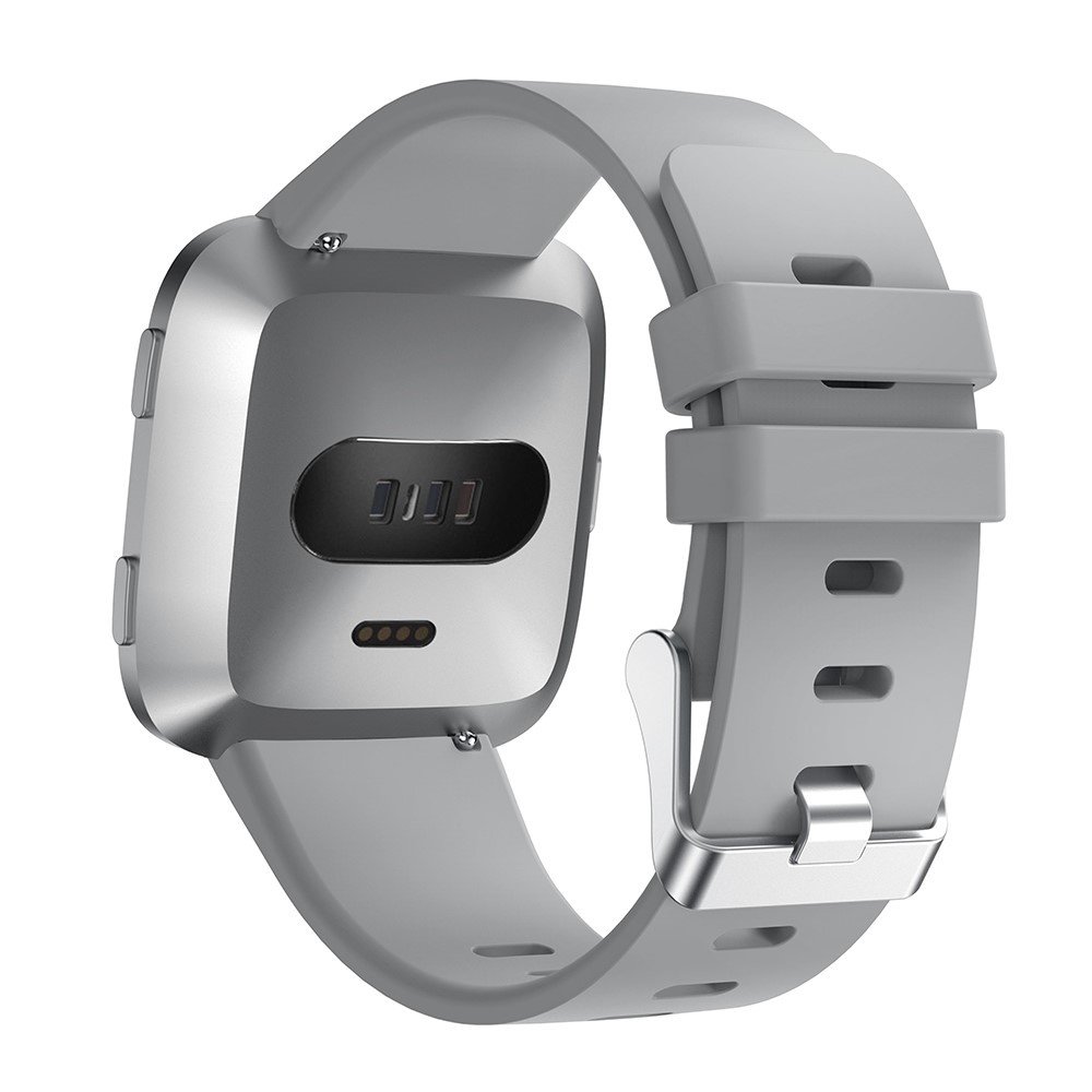 Adjustable Silicon Watch Wrist Strap, Length: 102 + 95mm for Fitbit Versa - Grey-3