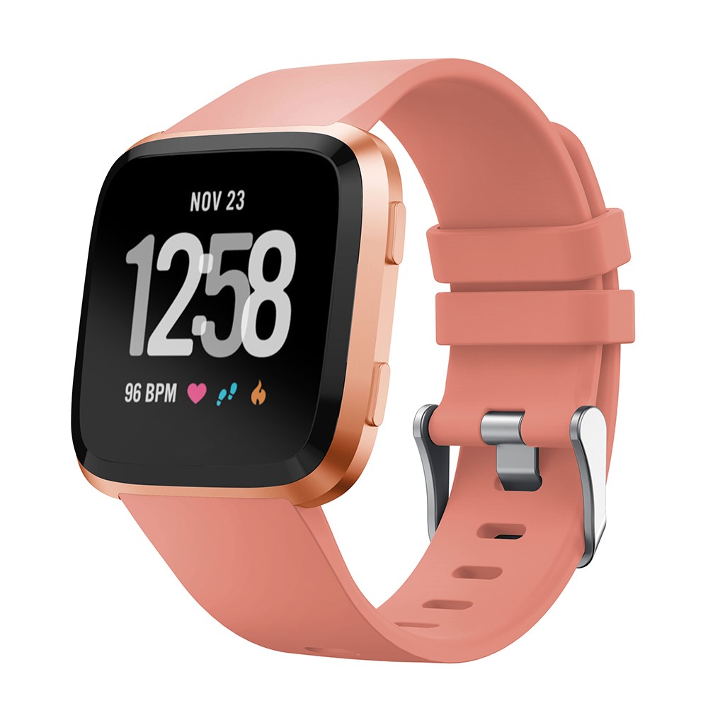Adjustable Silicon Watch Wrist Band Replacement Part, Length: 102 + 95mm for Fitbit Versa - Pink-2