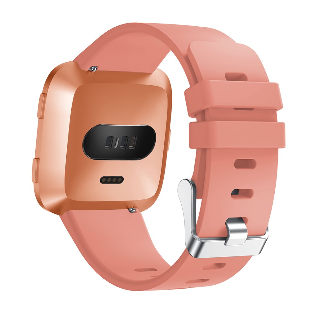 Adjustable Silicon Watch Wrist Band Replacement Part, Length: 102 + 95mm for Fitbit Versa - Pink-3