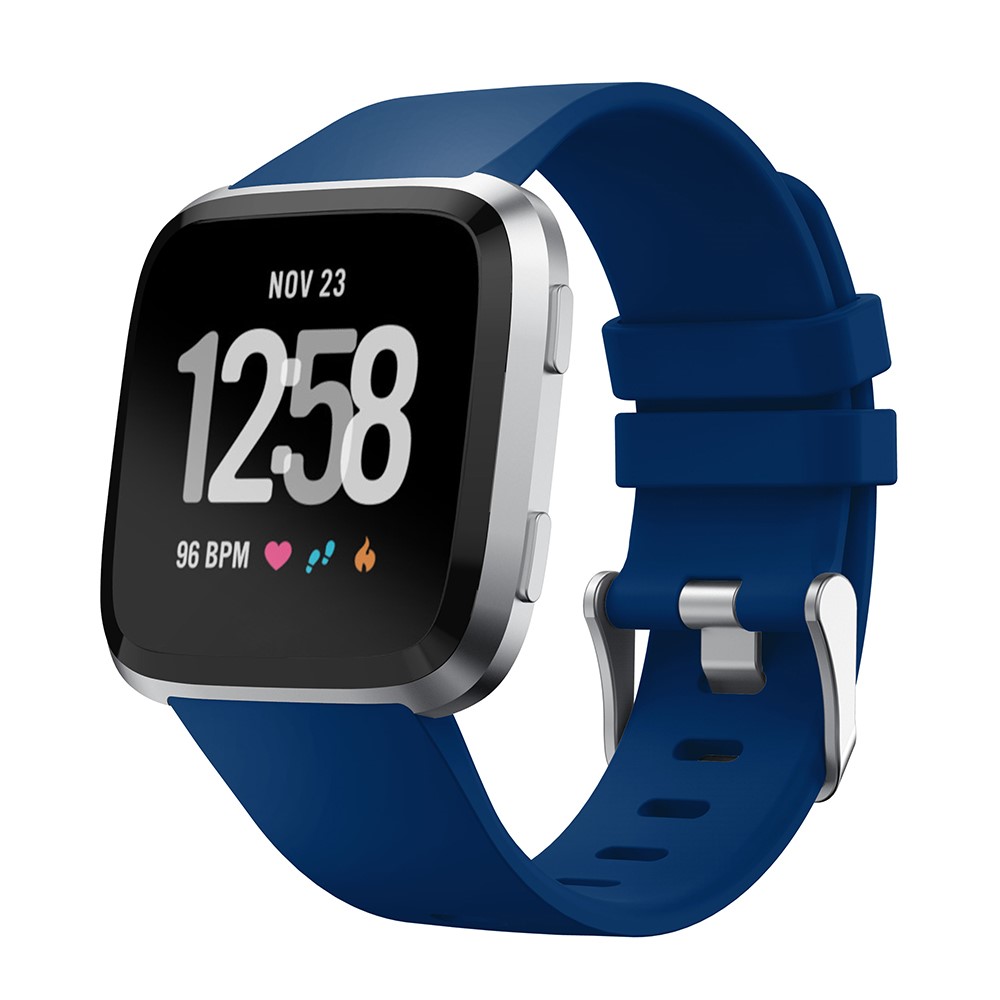 Adjustable Silicon Watch Wrist Strap Replacement, Length: 102 + 95mm for Fitbit Versa - Dark Blue-2