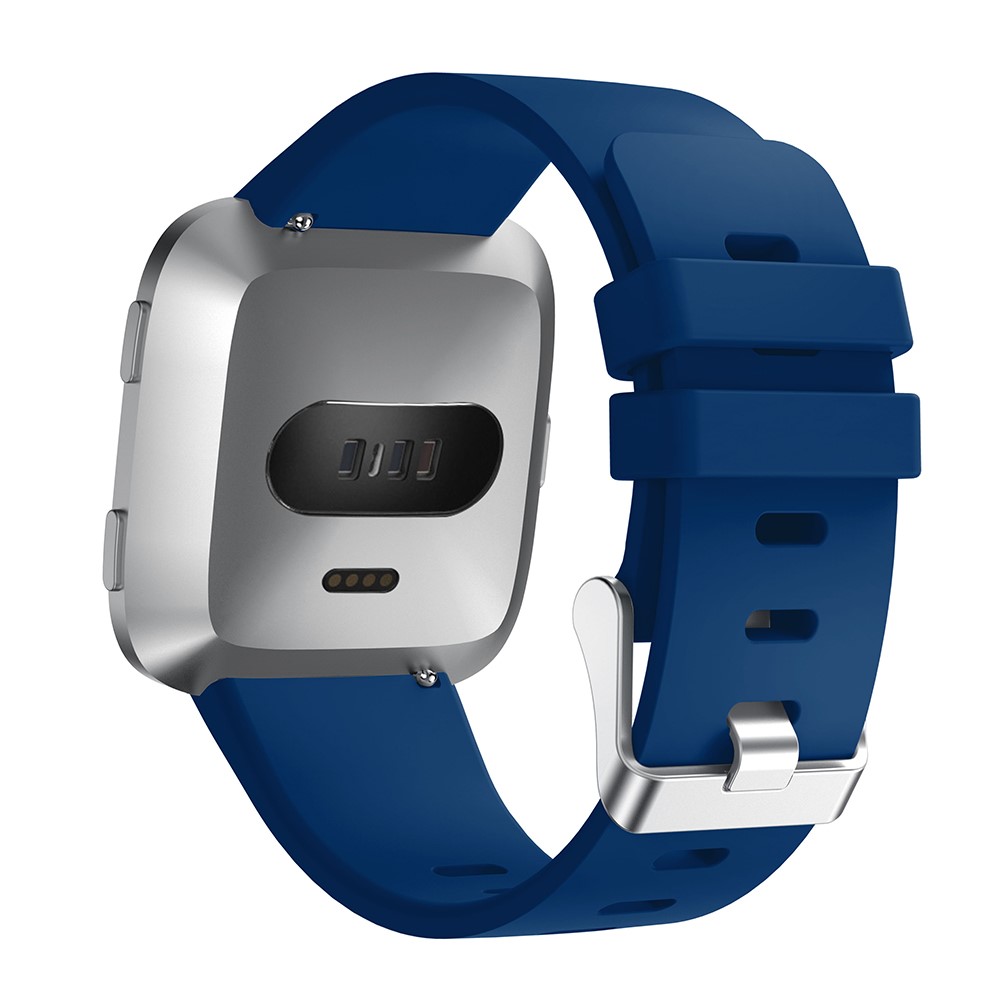 Adjustable Silicon Watch Wrist Strap Replacement, Length: 102 + 95mm for Fitbit Versa - Dark Blue-3