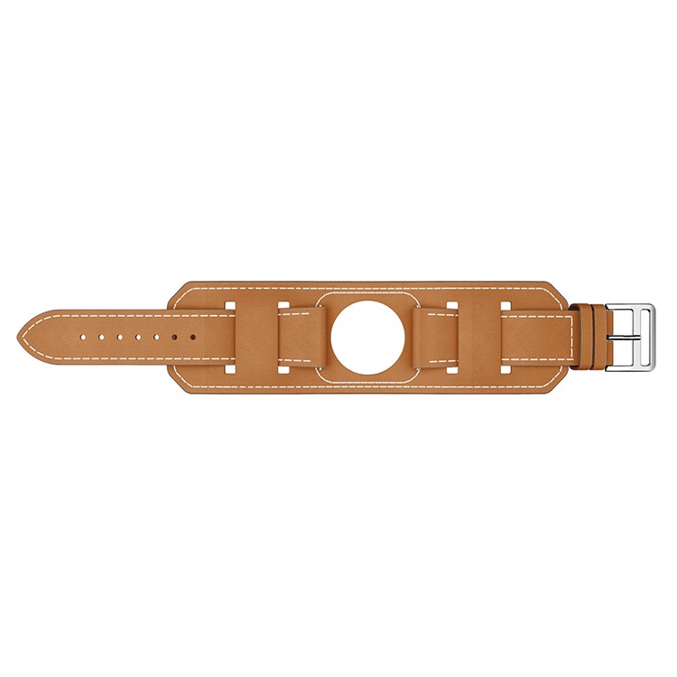 Genuine Leather Replacement Bracelet Watch Band for Fitbit Versa - Brown-3