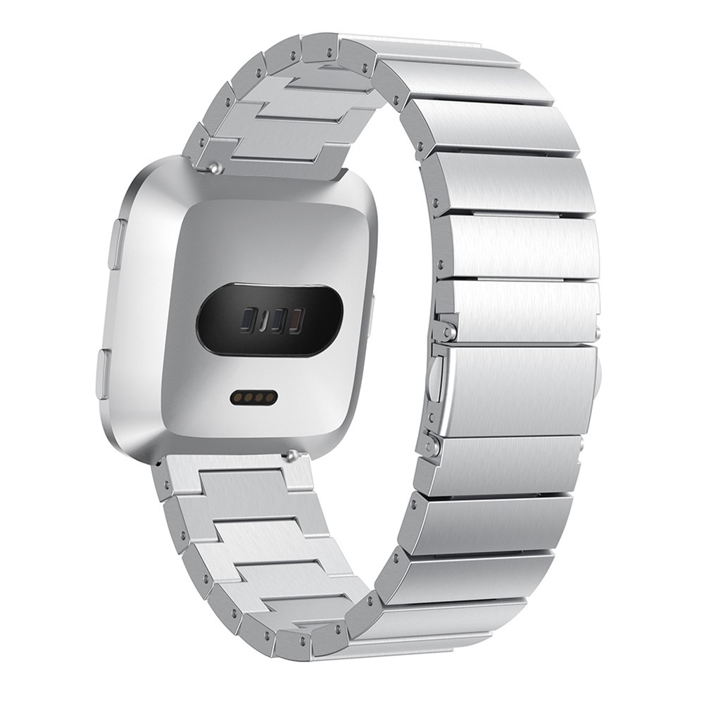 22mm Classic 316 Stainless Steel Replacement Watch Strap for Fitbit Versa - Silver-3