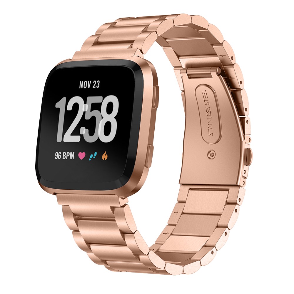 Solides Edelstahl Armband Für Fitbit Versa - Roségold-2