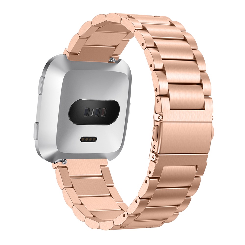 Solides Edelstahl Armband Für Fitbit Versa - Roségold-3