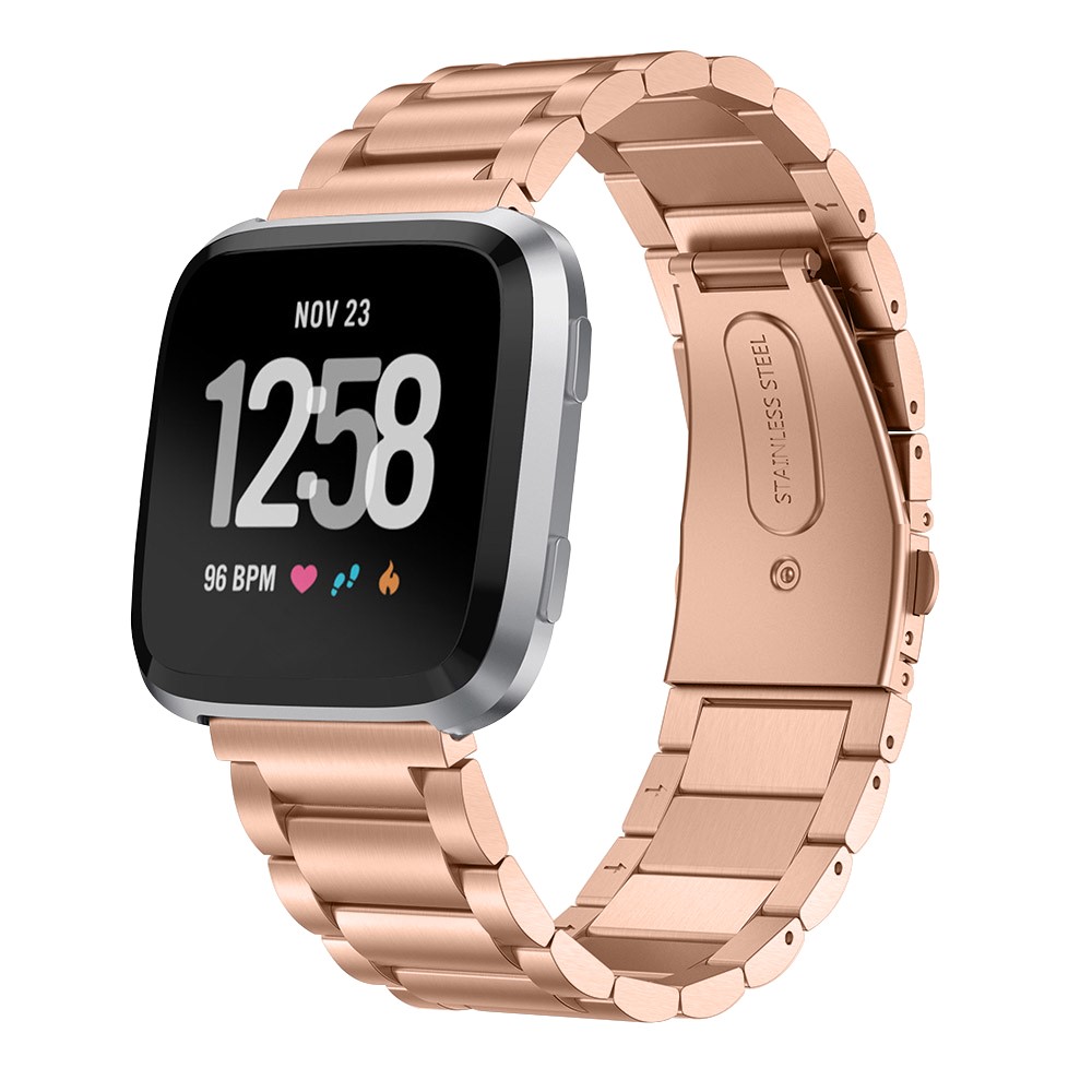 Solides Edelstahl Armband Für Fitbit Versa - Roségold-5