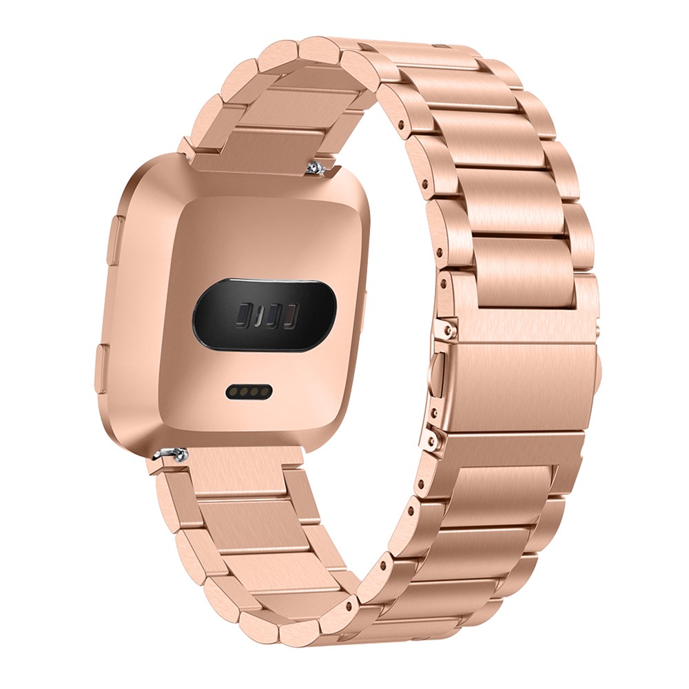 Solides Edelstahl Armband Für Fitbit Versa - Roségold-6