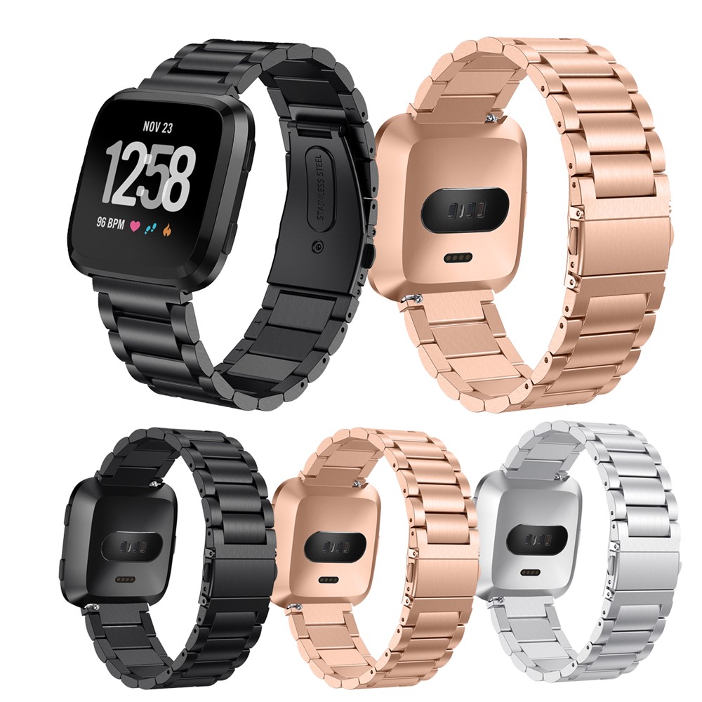 Solides Edelstahl Armband Für Fitbit Versa - Roségold-7
