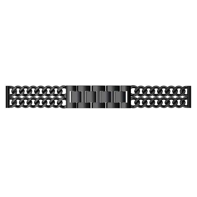 For Fitbit Versa Cowboy Chain Stainless Steel Watch Band 22mm with Connectors - Black-4