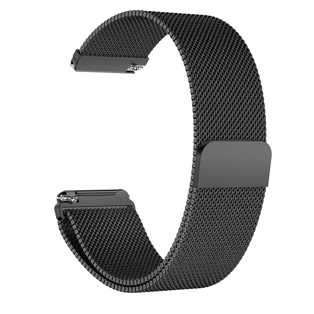 Luxury Milanese Stainless Steel Magnetic Watch Band Replacement, Length: 225mm for Fitbit Versa - Black-1