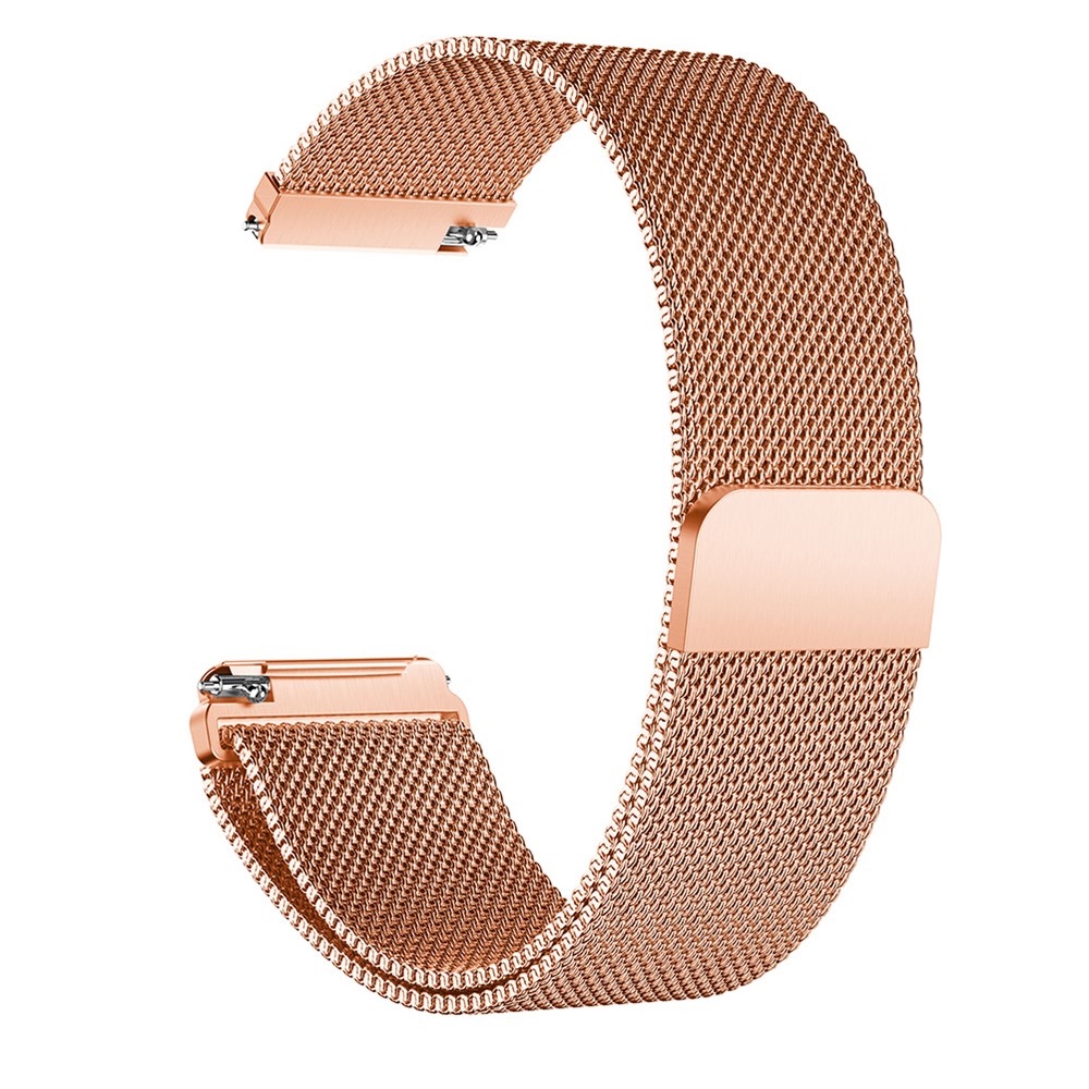 Luxury Milanese Stainless Steel Magnetic Watch Band Strap, Length: 225mm for Fitbit Versa - Rose Gold-1