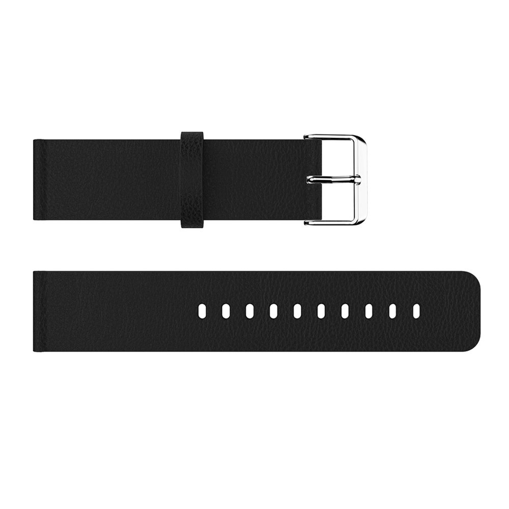 Remplacement De Bande De Montre En Cuir Véritable De Litchi Texture, Longueur: 115 + 85mm Pour Fitbit Versa - Noir-3