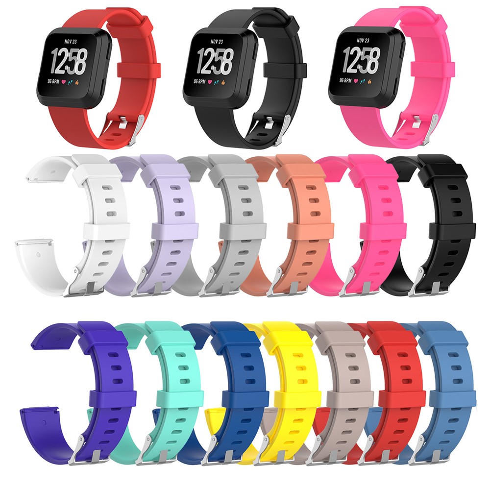 TPE Uhrenarmband Ersatz Für Fitbit Versa - Größe: S / Schwarz-5