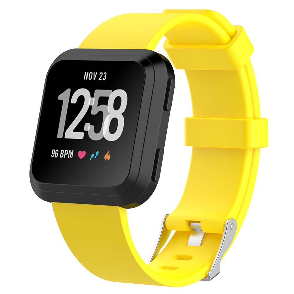 Flexible Soft TPE Watch Band Replacement for Fitbit Versa - Size: S / Yellow-2