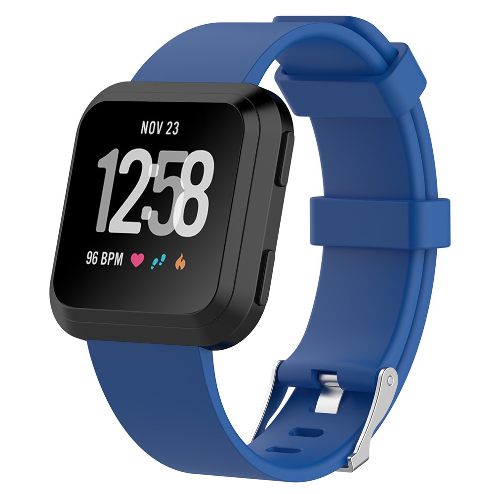 Soft Flexible TPE Wristwatch Strap Replacement for Fitbit Versa - Size: S / Dark Blue-2