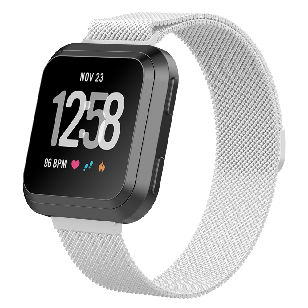 Stainless Steel Milanese Wrist Watch Band for Fitbit Versa - Size: S / Silver-3