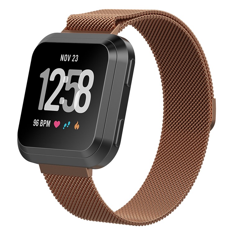 Stainless Steel Milanese Watch Band for Fitbit Versa - Size: S / Rose Gold-2