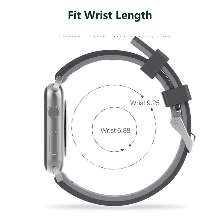 Contrast Color Silicone Watch Band Replacement for Apple Watch Series 4 40mm / Series 3/2/1 38mm - Black / Grey-3