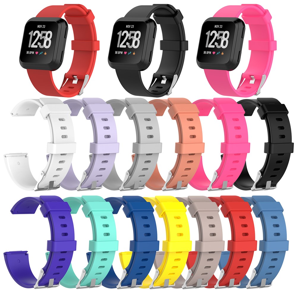 TPE Watch Band Replacement for Fitbit Versa - Size: L / Black-5
