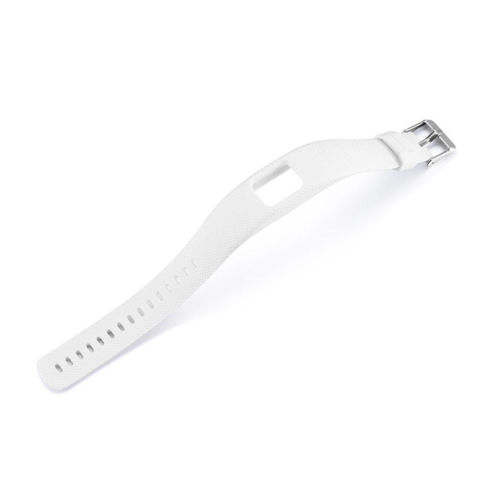 Flexible Lozenge Texture TPE+TPU Silicone Watch Band for Garmin Vivofit 4 - Size: S / White-3