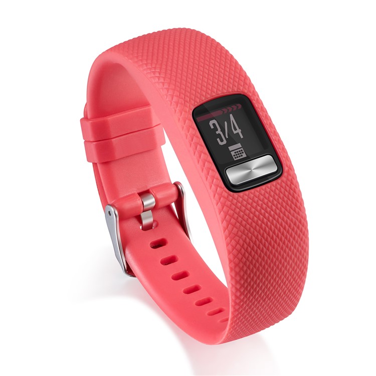 Adjustable Lozenge Texture TPE+TPU Silicone Watch Strap Replacement for Garmin Vivofit 4 - Size: S / Red-1