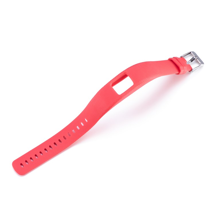 Adjustable Lozenge Texture TPE+TPU Silicone Watch Strap Replacement for Garmin Vivofit 4 - Size: S / Red-3