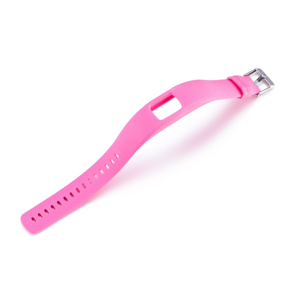 Adjustable Lozenge Texture TPE+TPU Silicone Watch Bracelet for Garmin Vivofit 4 - Size: S / Rose-3
