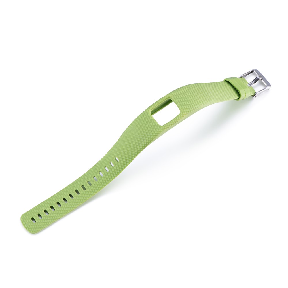 Soft Lozenge Texture TPE+TPU Silicone Watchband Strap for Garmin Vivofit 4 - Size: S / Green-3