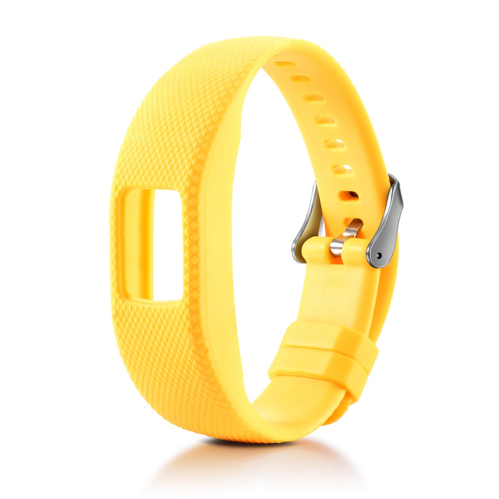 Pour Garmin VivoFit 4 Bande De Montre Flexible Losenge Texture TPE + TPU Strap - Taille: S / Jaune-2