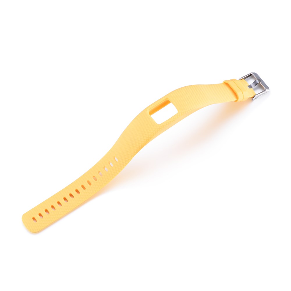 Lozenge Texture TPE+TPU Silicone Watch Strap Replacement for Garmin Vivofit 4 - Size: S / Yellow-3