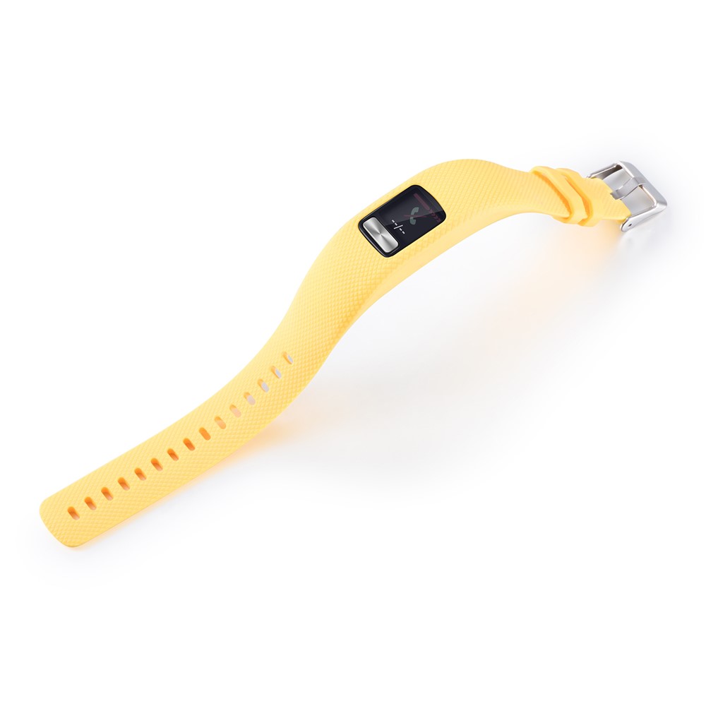 Lozenge Texture TPE+TPU Silicone Watch Strap Replacement for Garmin Vivofit 4 - Size: S / Yellow-4