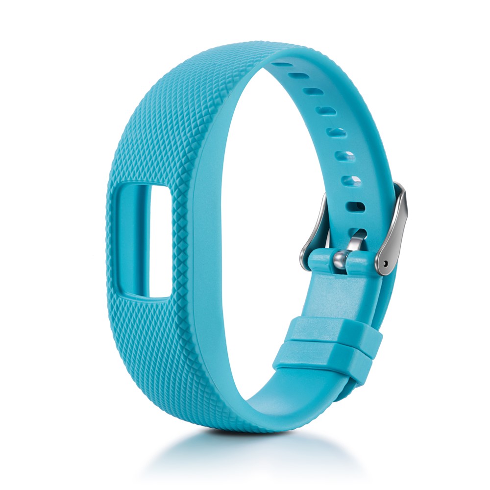 Flexible Lozenge Texture TPE+TPU Silicone Watch Sport Strap for Garmin Vivofit 4 - Size: S / Baby Blue-2
