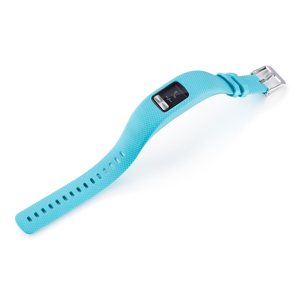 Flexible Lozenge Texture TPE+TPU Silicone Watch Sport Strap for Garmin Vivofit 4 - Size: S / Baby Blue-4