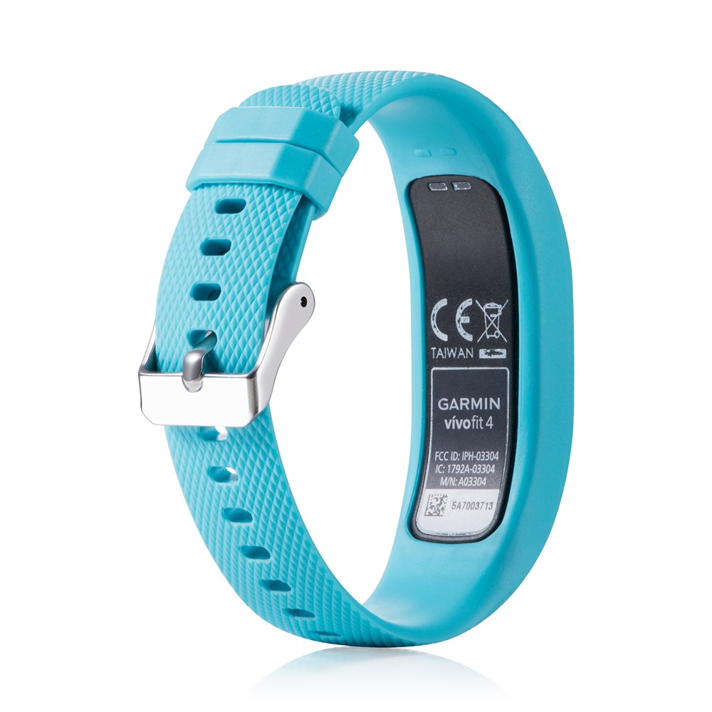 Flexible Lozenge Texture TPE+TPU Silicone Watch Sport Strap for Garmin Vivofit 4 - Size: S / Baby Blue-5