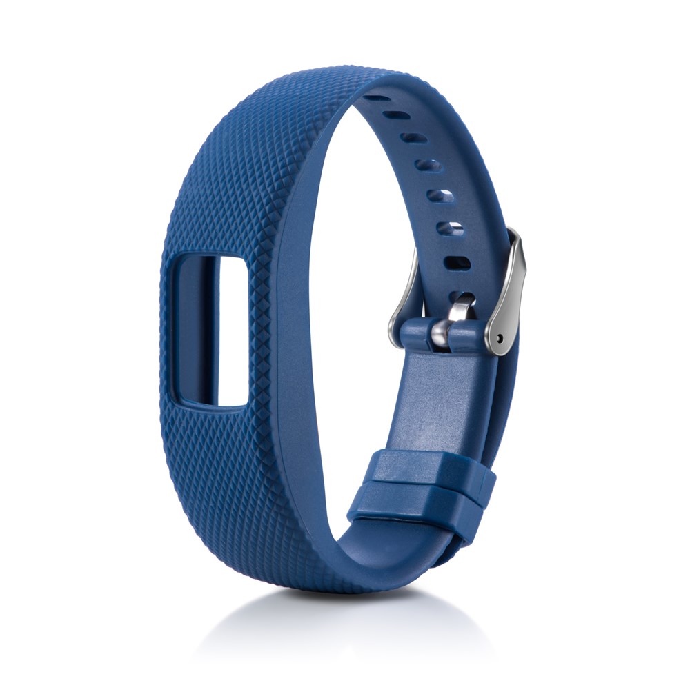 Soft Lozenge Texture TPE+TPU Silicone Watch Sport Band for Garmin Vivofit 4 - Size: S / Dark Blue-2
