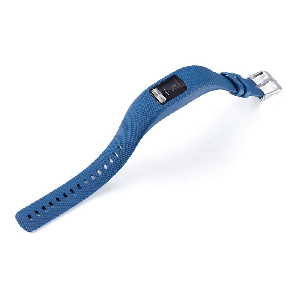 Soft Lozenge Texture TPE+TPU Silicone Watch Sport Band for Garmin Vivofit 4 - Size: S / Dark Blue-4
