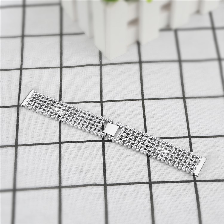 Rhinestones Decor Stainless Steel Watch Strap for Fitbit Versa - Silver-3