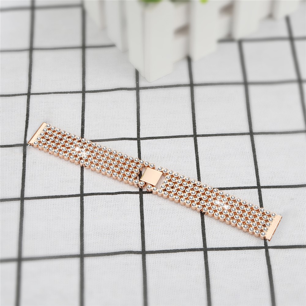 Rhinestones Decor Stainless Steel Watch Strap Replacement for Fitbit Versa - Gold-3