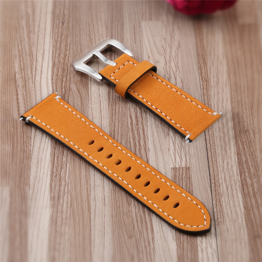 Vintage Matte Genuine Leather Watchband for Fitbit Versa - Brown-2