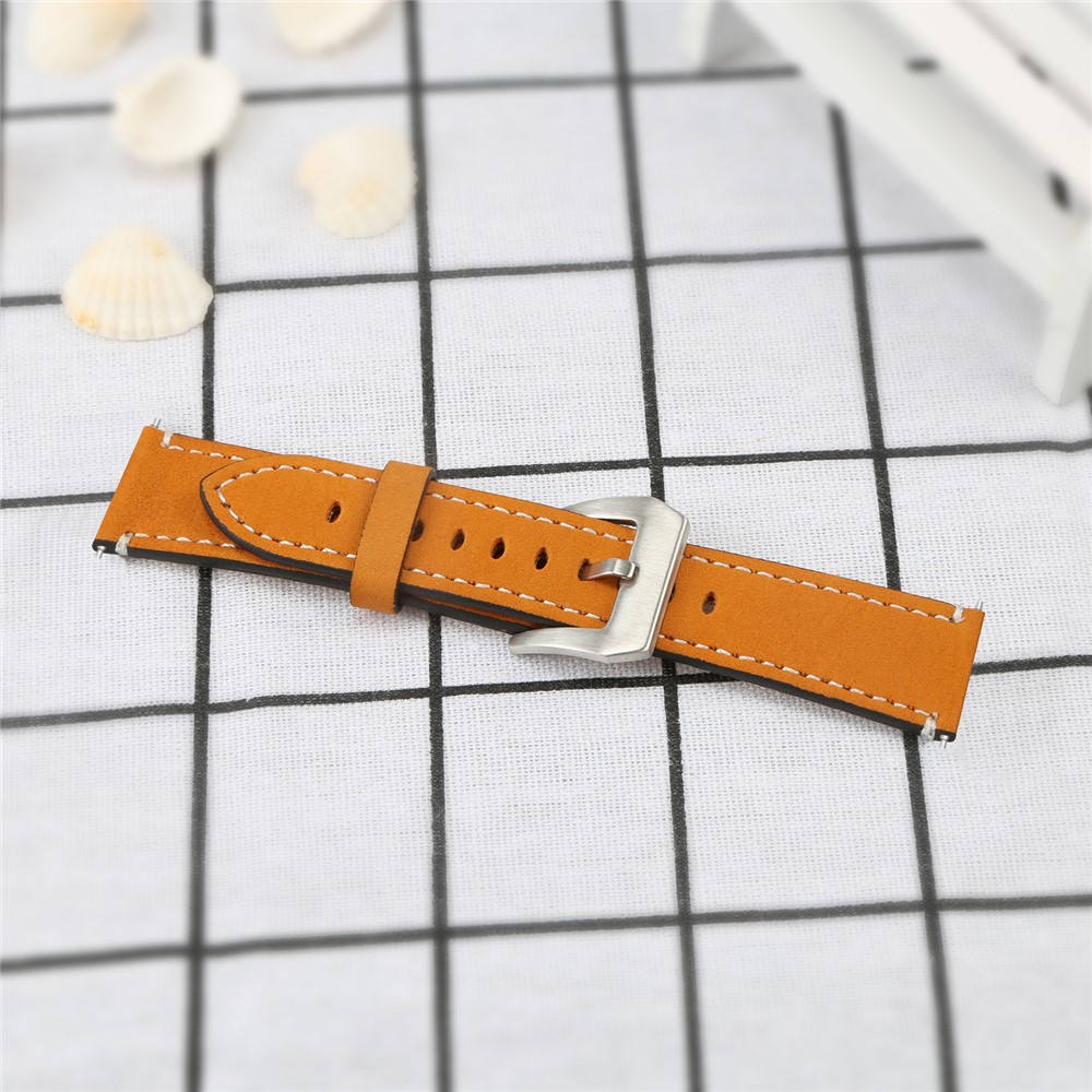 Vintage Matte Genuine Leather Watchband for Fitbit Versa - Brown-4