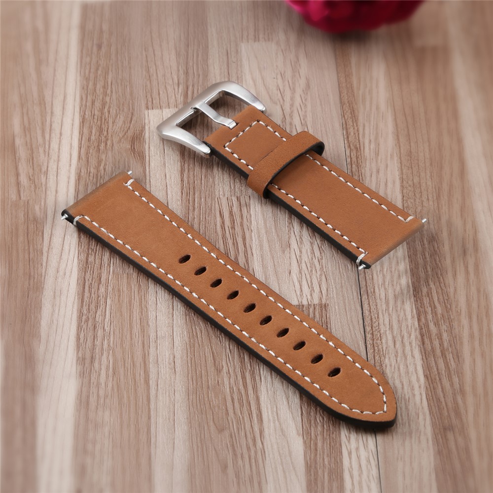 Vintage Matte Genuine Leather Watch Bracelet for Fitbit Versa - Coffee-2