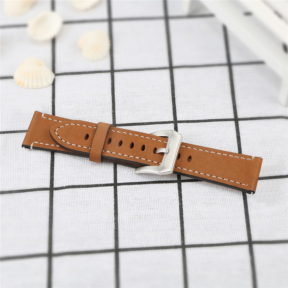 Vintage Matte Genuine Leather Watch Bracelet for Fitbit Versa - Coffee-4